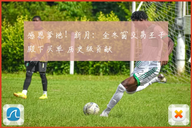 感恩爹地！新月：全冬窗交易王子殿下买单 历史级贡献